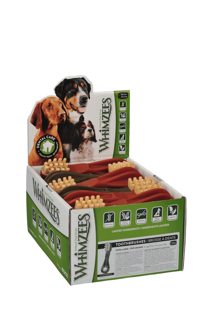WHIMZEES Natural Daily Dental Toothbrush Chews For Adult Dog XLarge Breed (27KG+) 18 pcs - Sparklet