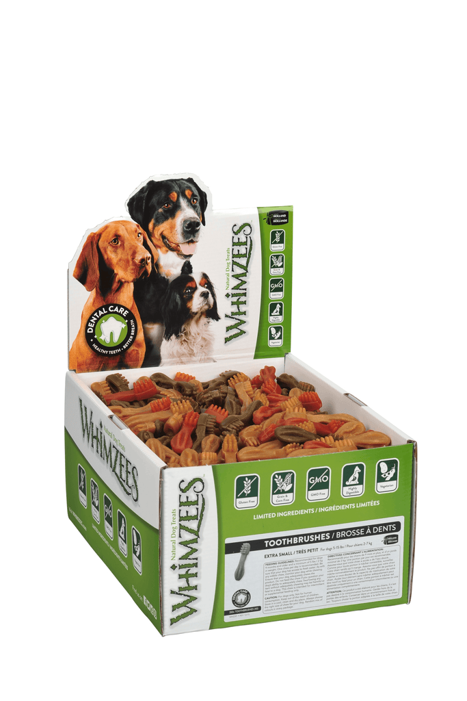 WHIMZEES Natural Daily Dental Toothbrush Chews For Adult Dog XSmall Breed (2-7KG) 350 pcs - Sparklet