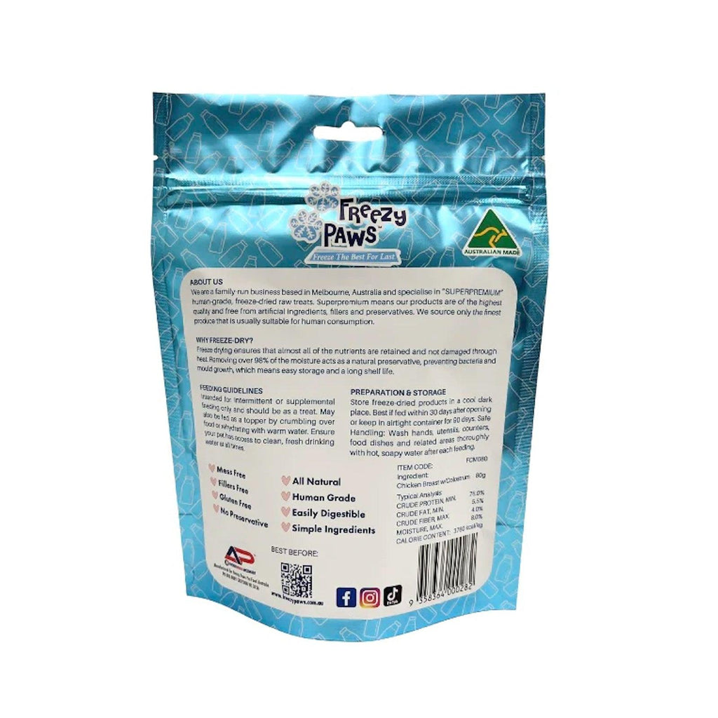 FREEZY PAWS Freeze Dried Chicken Breast Raw with Colostrum 80G - Sparklet