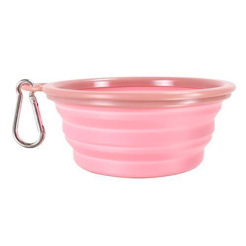 IBIYAYA Quick Bite Collapsible Travel Pet Bowl - Pink - Sparklet