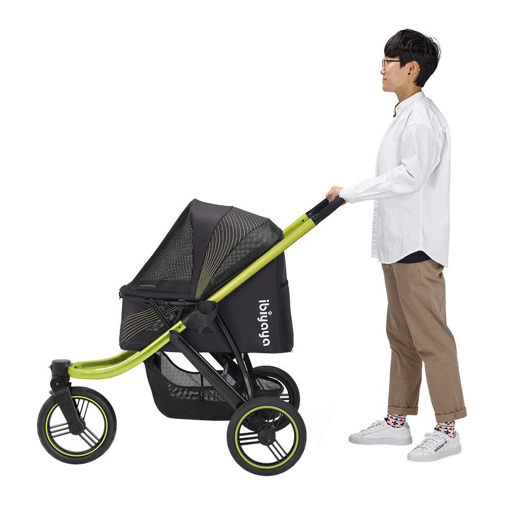 IBIYAYA The Beast Pet Jogging Stroller For Pets Up to 25kg - Jet Black - Sparklet