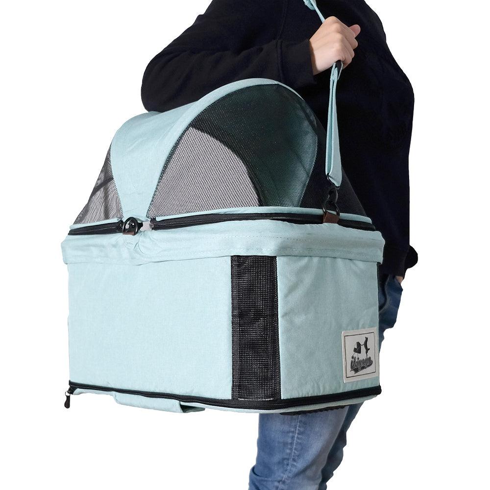 IBIYAYA Travois Tri-fold Pet Travel Stroller System - Spearmint - Sparklet