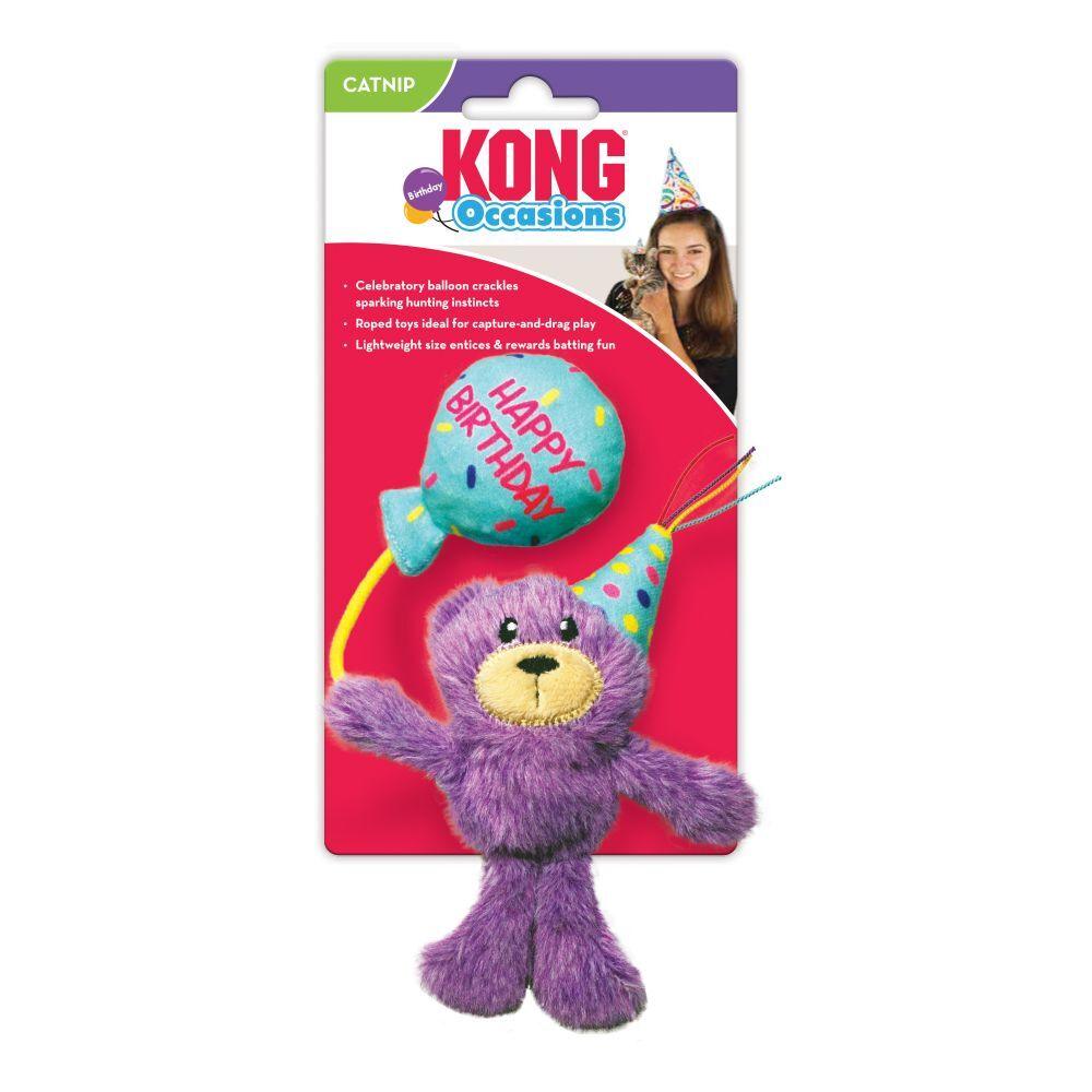 KONG Occasions Birthday Teddy Cat Toy - Sparklet