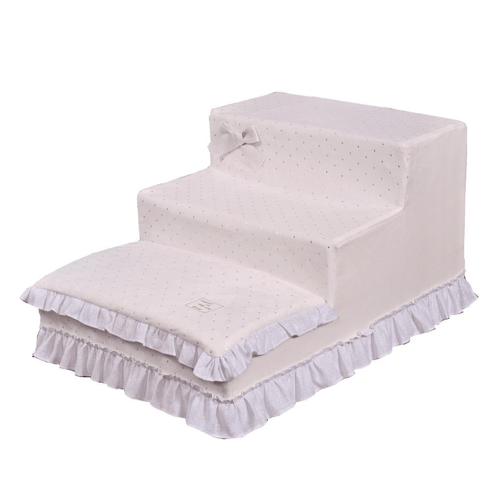NIFTY FAIRY Pet Stairs/Steps/Ramps (45*60*39H) - White Dots - Sparklet