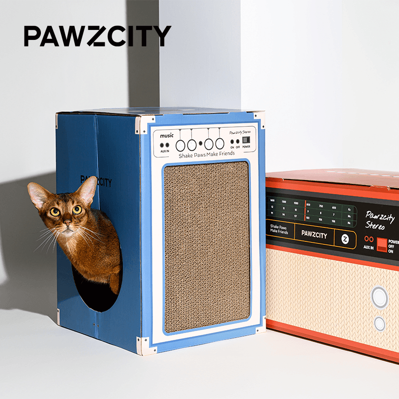 PAWZCITY Vintage Speaker Cat Scratching House - B - Sparklet