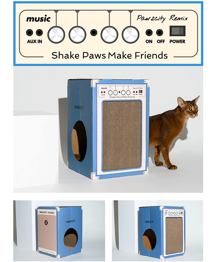 PAWZCITY Vintage Speaker Cat Scratching House - B - Sparklet