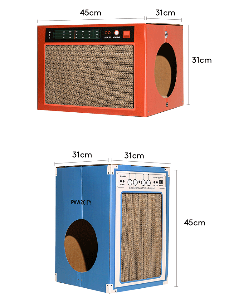 PAWZCITY Vintage Speaker Cat Scratching House - B - Sparklet