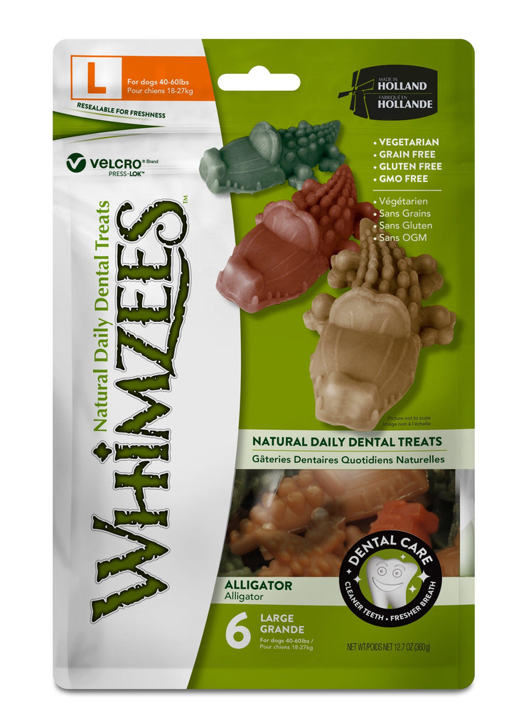 WHIMZEES Natural Daily Dental Alligator Chews For Adult Dog Large Breed (18-27KG) 6 Packs - Sparklet