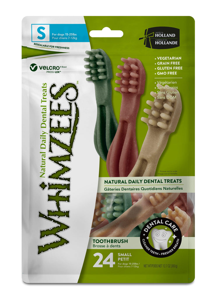 WHIMZEES Natural Daily Dental Toothbrush Chews For Adult Dog Small Breed (7-12KG) 24 Packs - Sparklet
