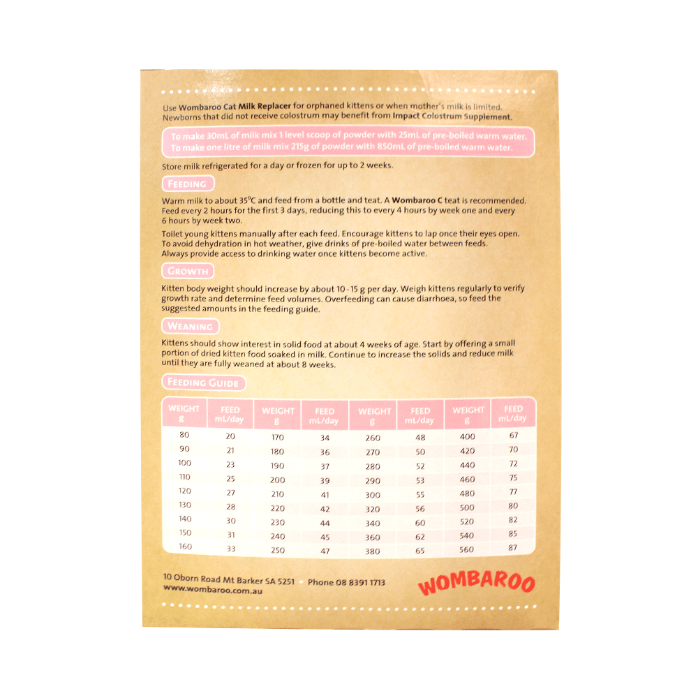 WOMBAROO Cat Milk Replacer 1KG - Sparklet
